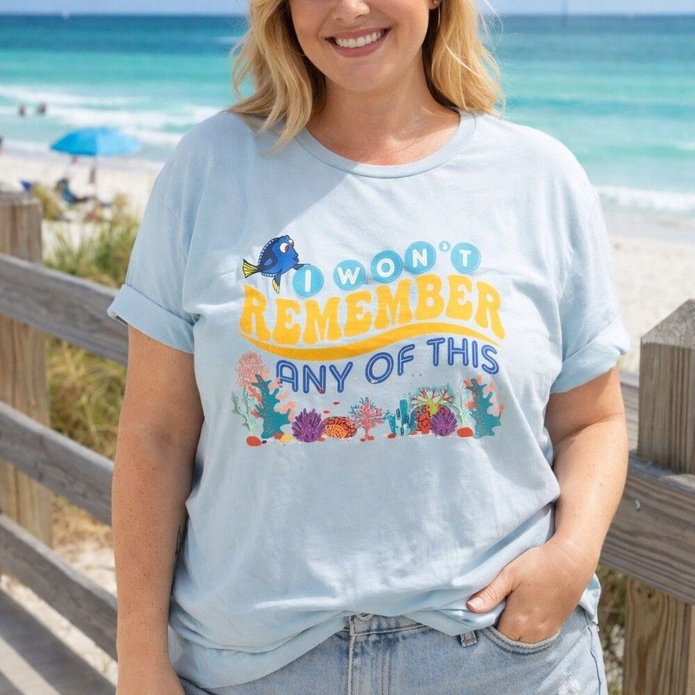 Disney Finding Dory I Won’t Remember Any Of This T-Shirt Unisex 3XL Blue Tee